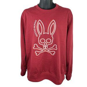 Psycho Bunny Rio Red Gresham Bunny Logo French Terry Pullover Sweatshirt Men’s L